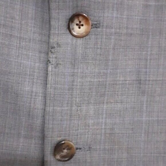 Ralph Lauren  mens blazer suit plaid 100% wool Laine size 46L 2 buttons closure - Picture 3 of 8